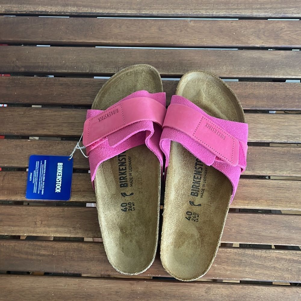 Birkenstock Oita Suede Leather Sandal Fuchsia Tulip EU40/US Women Size 9 - Picture 4 of 14
